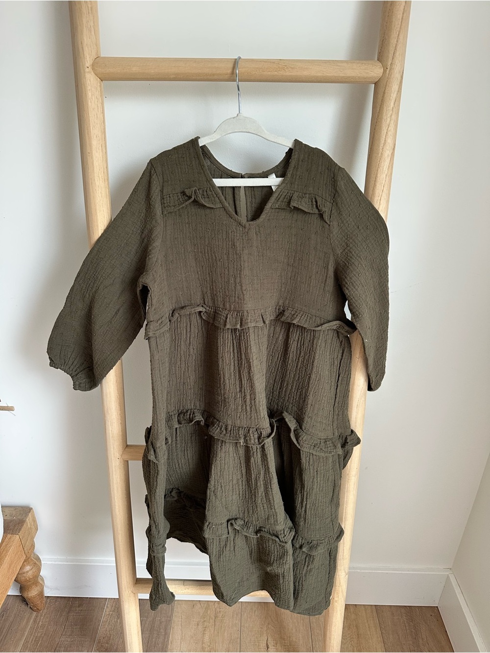 Girls Rylee & Cru Olive Tiered Ruffle Dress